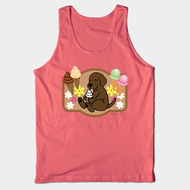 Chocolate Labrador Ice Cream Lover Tank Top by HappyLabradors